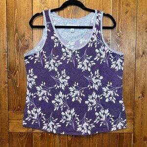 Live Love Lounge Women’s Large Purple Floral Tank Top